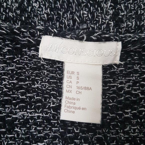 H&M Conscious Women Black/Gray Knit Cardigan, S - Picture 5 of 8
